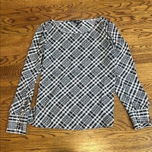 Express Black and White Plaid Blouse